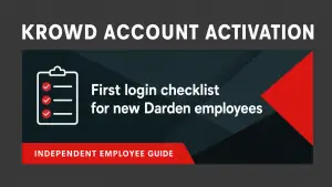 Krowd Account Activation featured guide: first login checklist for new darden employees