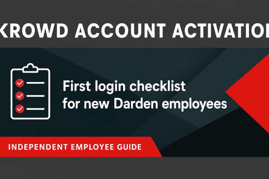 Krowd Account Activation featured guide: first login checklist for new darden employees