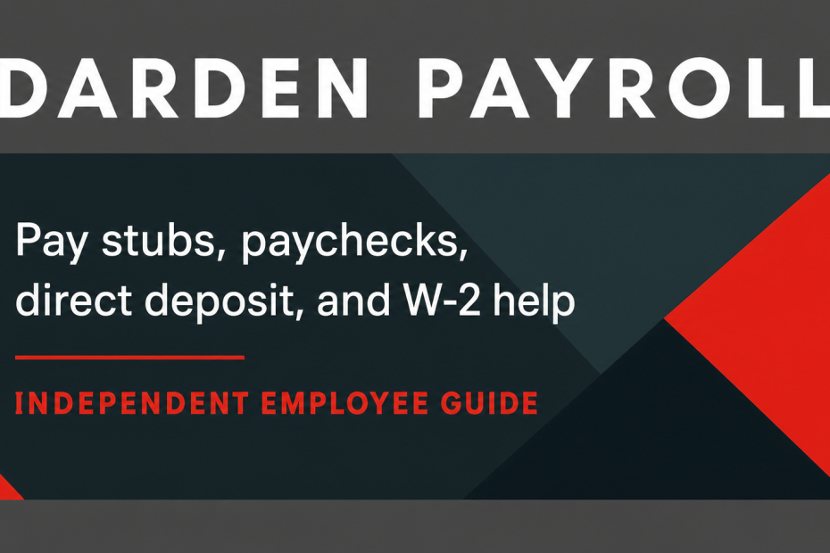 Darden Payroll featured guide: pay stubs, paychecks, direct deposit, and w-2 help